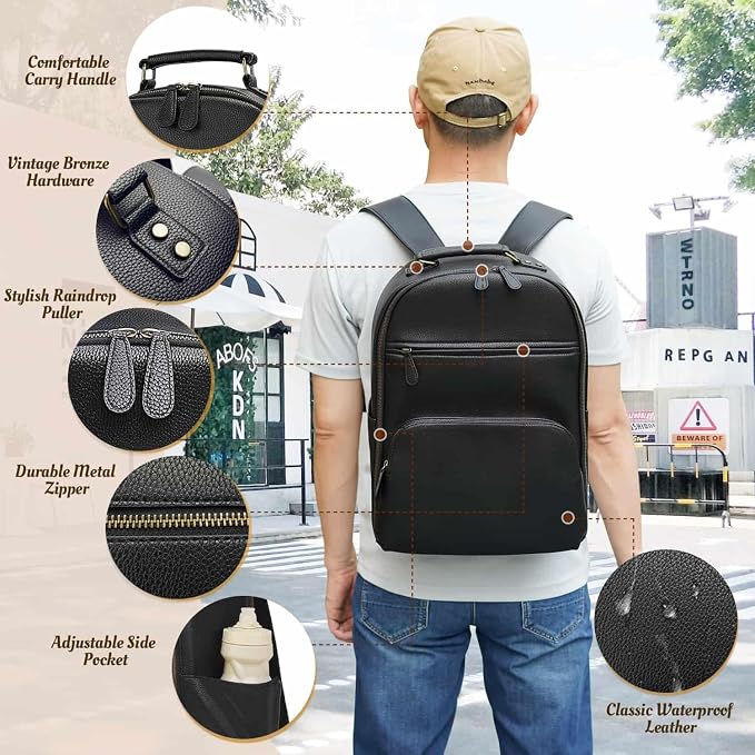 Camera Backpack Classic PU Leather - Image 2