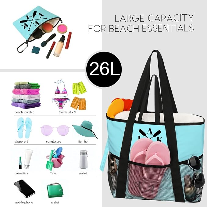 Sandproof Beach Bag with Zipper - Image 3