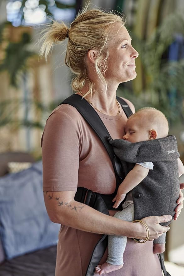 BabyBjörn Baby Carrier Mini, Charcoal Gray, 3D Jersey | Infant Carrier - Image 5