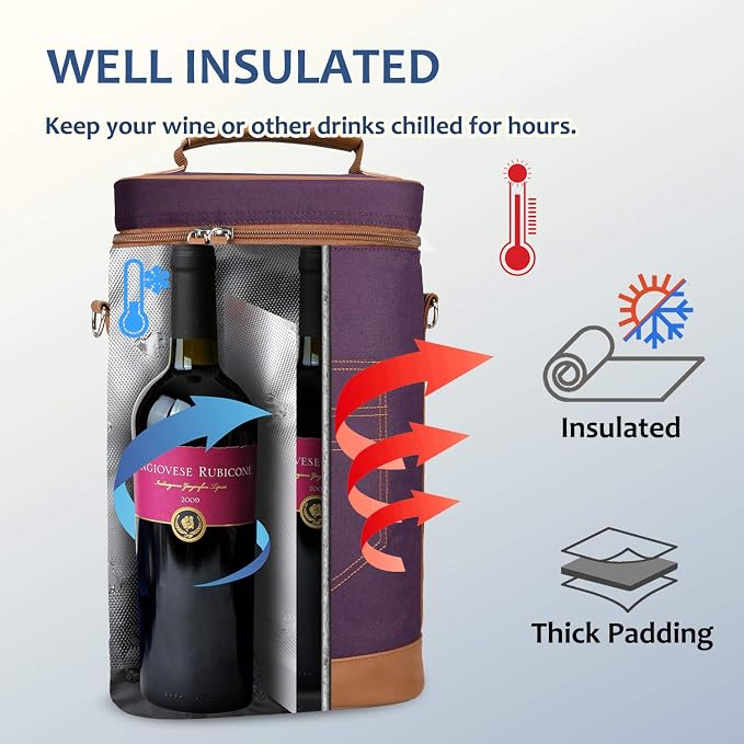 Tirrinia 2 Bottle Wine Gift Tote Carrier - Image 2