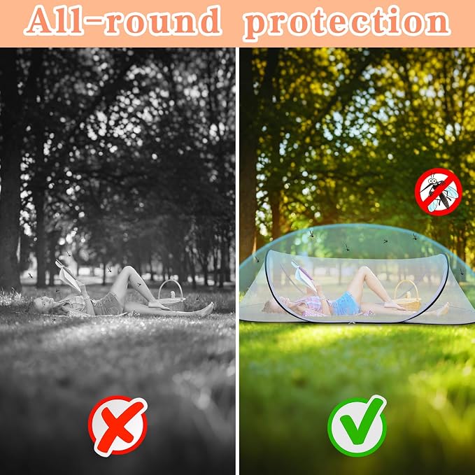 78.7 x 31.5 x 23.6 Inch Large Collapsible Portable Mosquito Net, Pop Up - Image 3