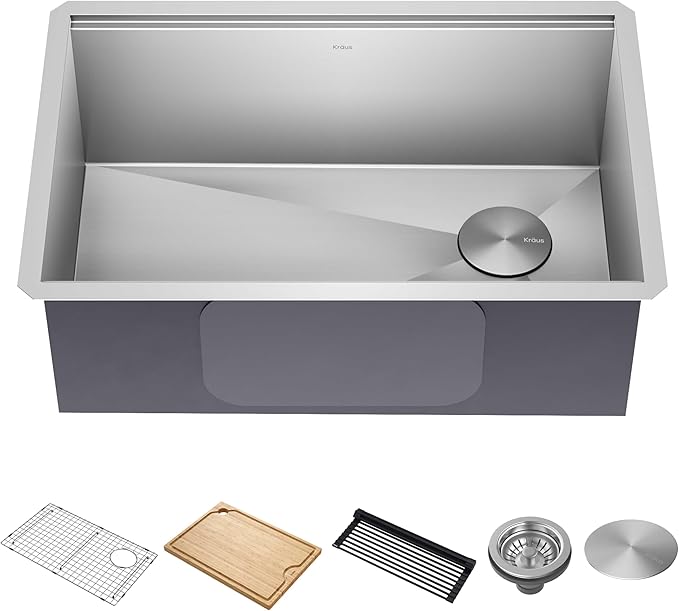 KRAUS Kore 28-Inch Undermount Workstation 16 Gauge Single Bowl Stainless Steel by KRAUS
