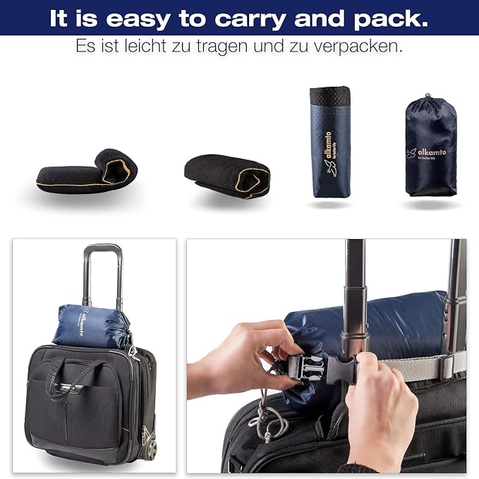 Travel & Camping Comfortable Memory Foam Pillow – Easy to Carry Portable Bag – - Image 3