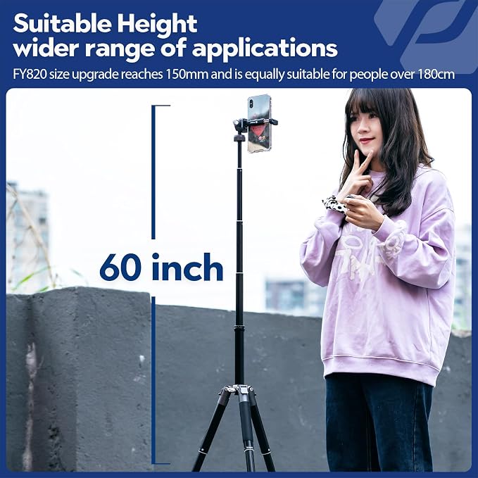 Fotopro Mini Tripod, Camera Phone Tripod Max Load up to 8.8 lbs, Free-1 Grey - Image 5