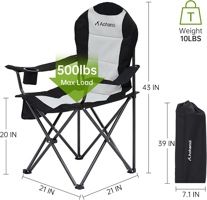 Camping Chairs for Heavy People, Folding Chairs for Outside Outdoor Folding - Image 3