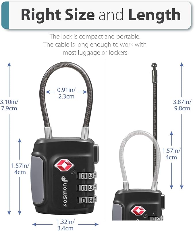 Fosmon TSA Approved Cable Locks - Image 4