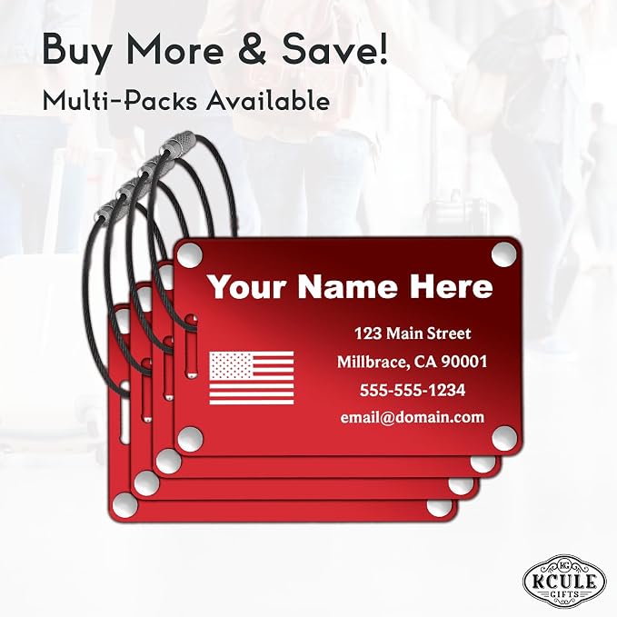 Personalized Metal Luggage Tags - Image 2