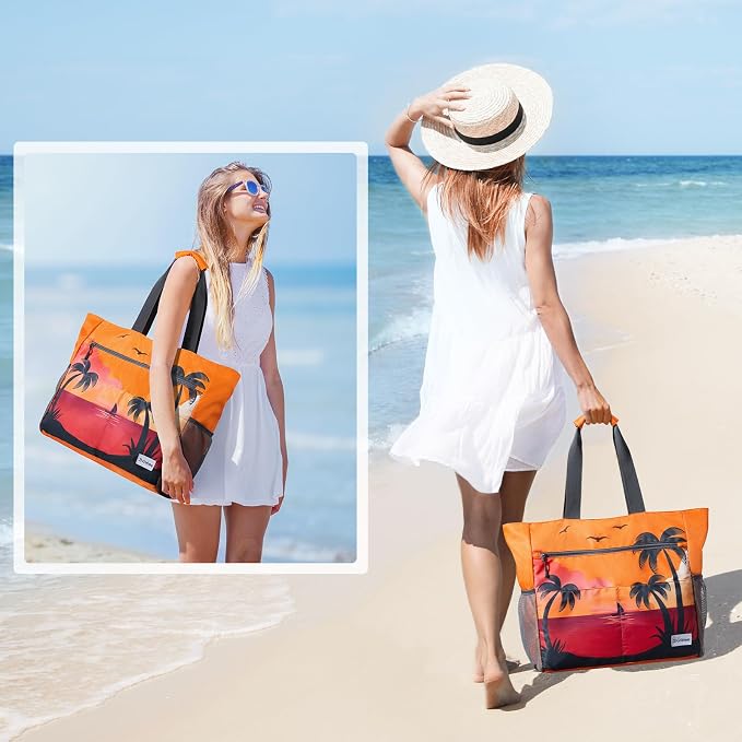 G4Free Beach Bag, Waterproof Sandproof Beach Tote Bag, Large Capacity Foldable - Image 2