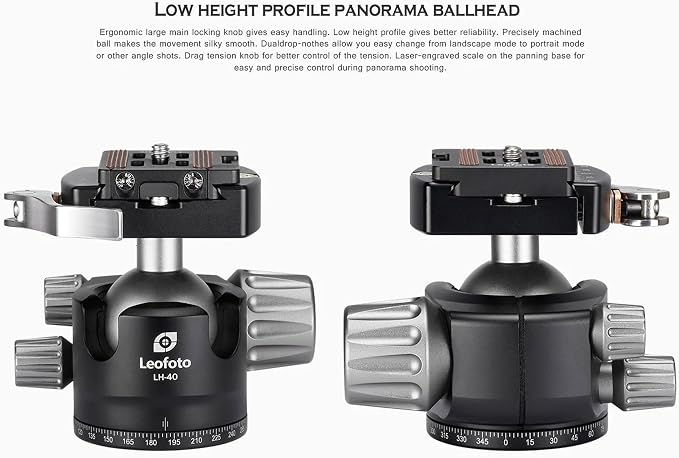 Leofoto Professional Camera Tripod, 63.7" Compact Carbon Fiber Tripod - Image 4