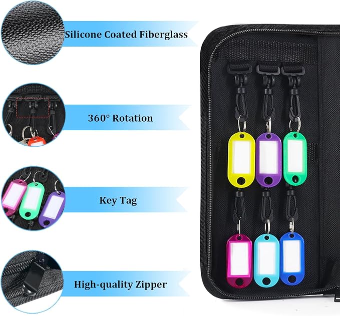 Portable Zippered Key Organizer, Fireproof & Waterproof Key Case - Image 5