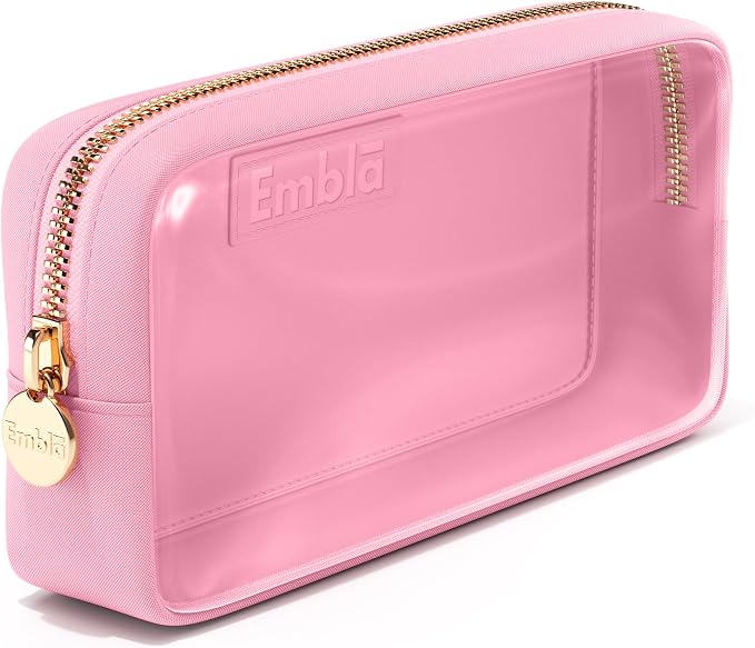 Clear Makeup Bag Zipper Pouch, Transparent Cosmetic Case Organizer, TSA by Embla