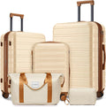 LARVENDER Luggage Sets 5 Piece Hardside Expandable Suitcase by LARVENDER