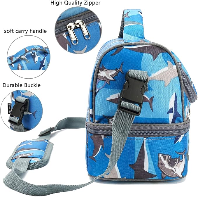 FlowFly Kids Double Decker Cooler Insulated Lunch Bag Large Tote - Image 4