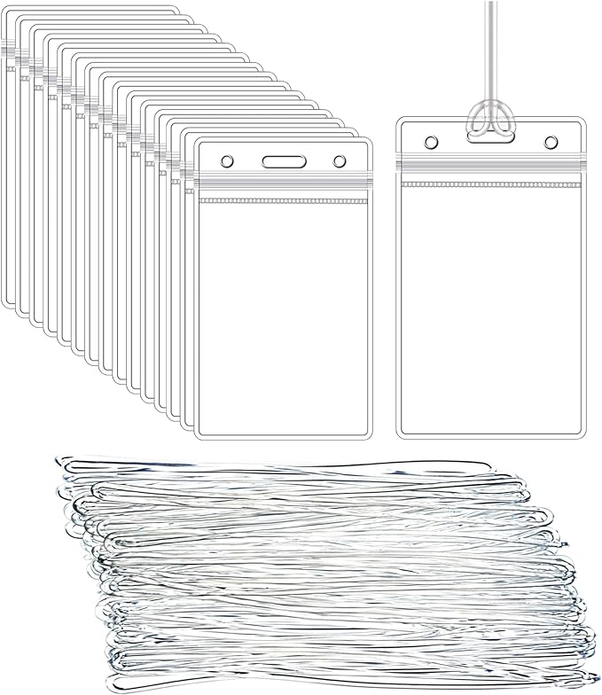50 Pcs Clear Luggage Tags Bag Tags Holder Identification ID Card Badge Holder by Lecpeting