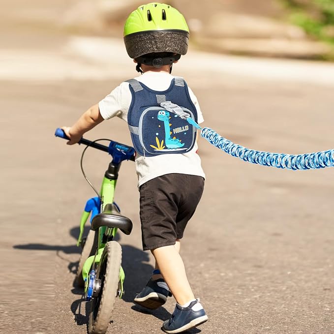 Accmor Toddler Harness Leash+ Reflective Anti Lost Wrist Link, Cute Dinosaur - Image 6