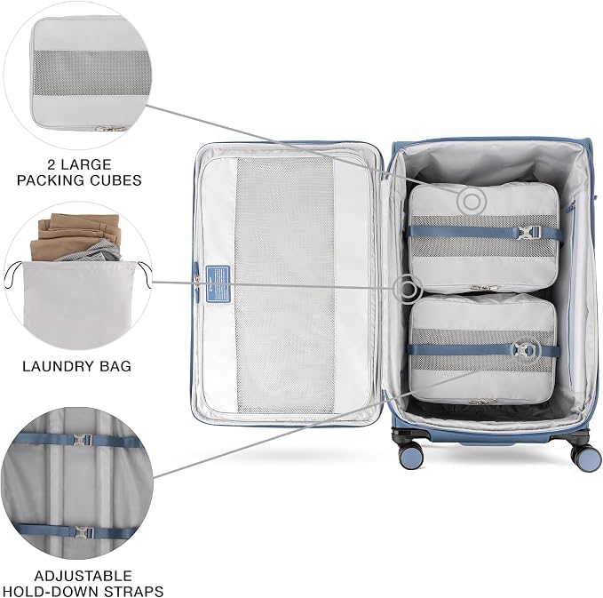 Travelpro VersaPack+ Lightweight Softside Expandable Checked Luggage, 8 Spinner - Image 8