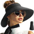 PFFY Sun Hats for Women Straw Beach Hat Packable Foldable Wide Brim Ponytail by Unknown