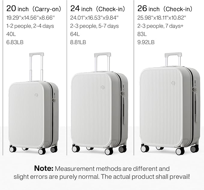mixi 26 Inch Large Checked Luggage PC Hardshell Suitcases - Image 6