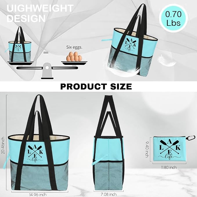 Sandproof Beach Bag with Zipper - Image 4