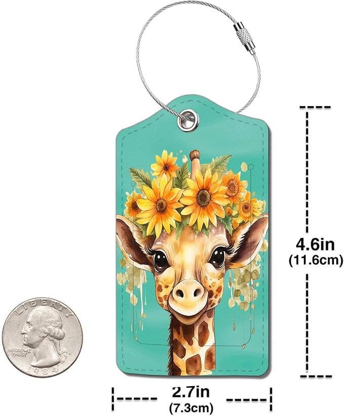 2 Pack Luggage Tag for Suitcase, Cute Unique Leather Bag Tags Identifiers - Image 4