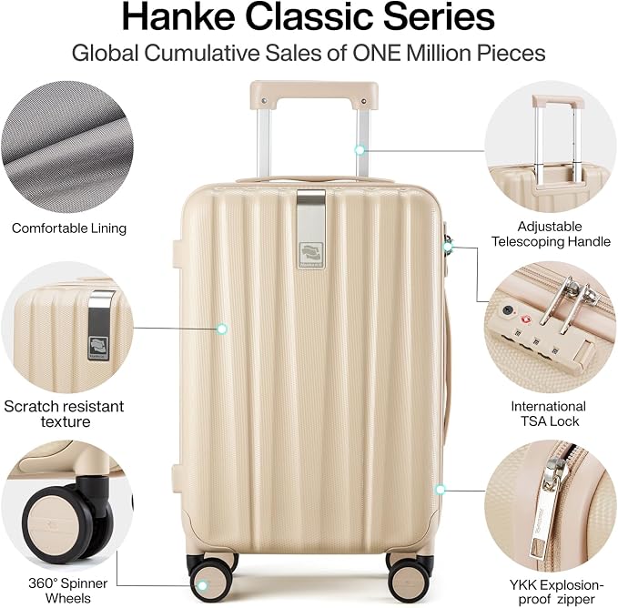 Hanke Luggage Sets 3 piece Carry On Luggage - Image 3