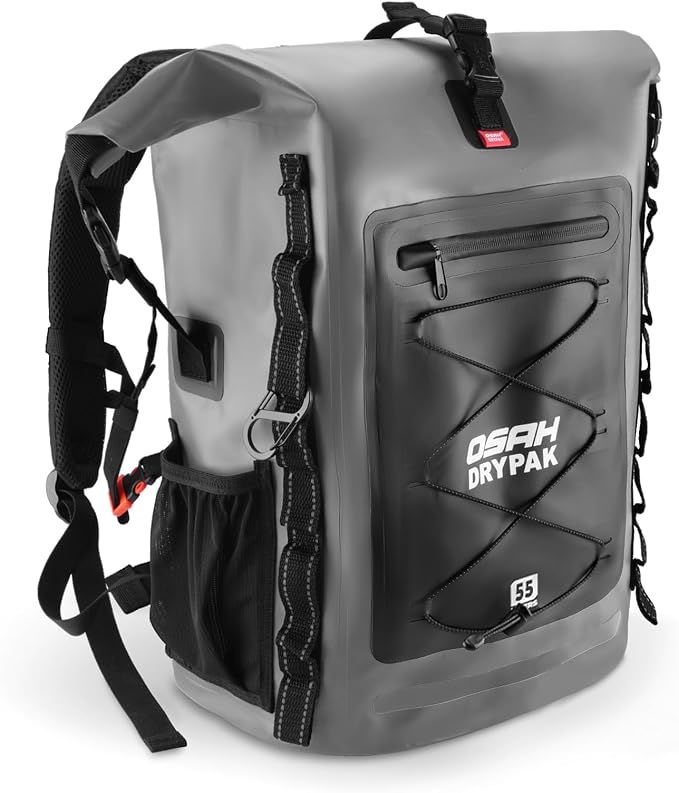 Waterproof Backpack Dry Bag 35L/55L/85L – Heavy Duty Roll-Top Hiking Backpack by OSAHDRYPAK