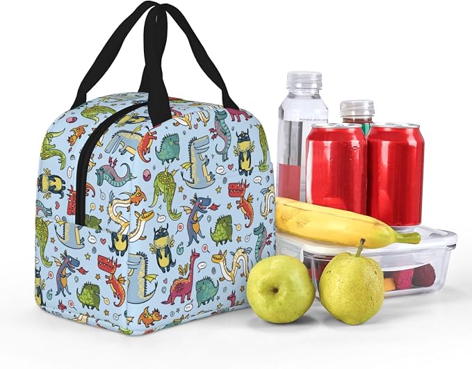 Cute Dragon Lunch Box Animal Lunch Bag Insulated Reusable Lunch Tote Bag Cooler - Image 4