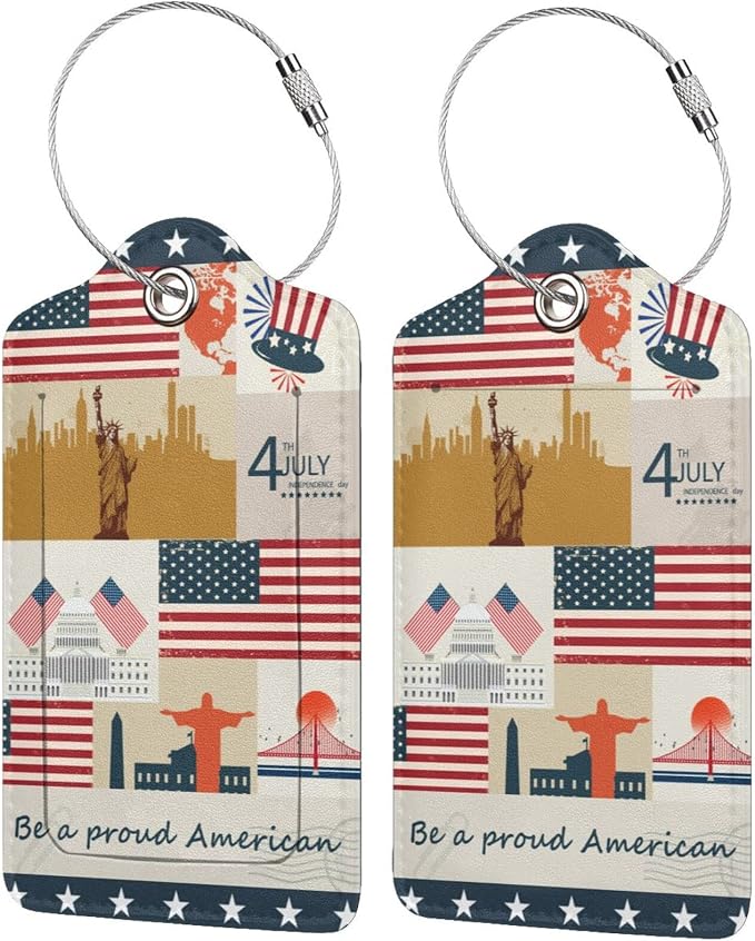 2 Pack Luggage Tag for Suitcase, Cute Unique Leather Suitcase Tags Identifiers - Image 3