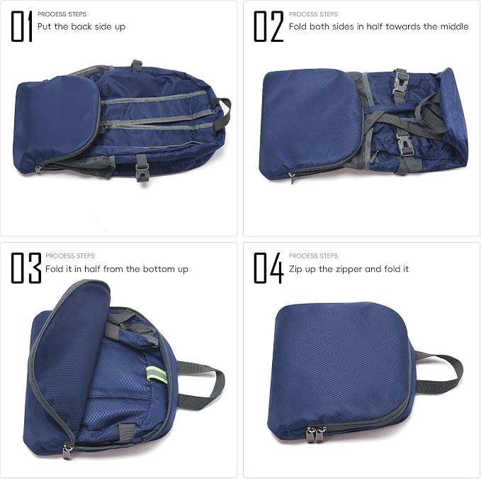 Yaopeing Lightweight Backpack, 25L Foldable Hiking Packable, Water Resistant - Image 7