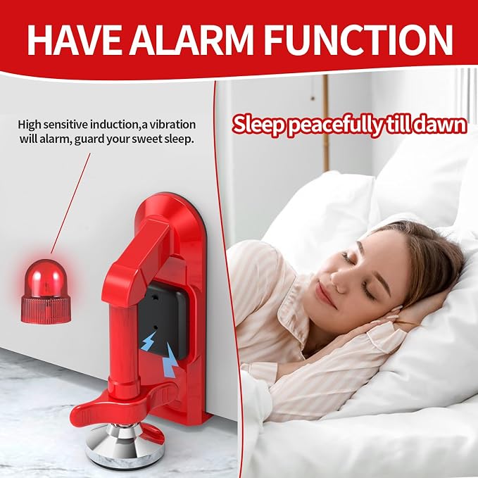 Portable Alarm Door Stopper, Security Travel Anti-Theft Blocker - Image 3