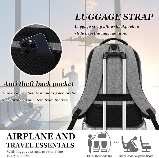 Travel Laptop Backpack for men women, School Backpacks for teen boys 15.6 Inch - Image 6