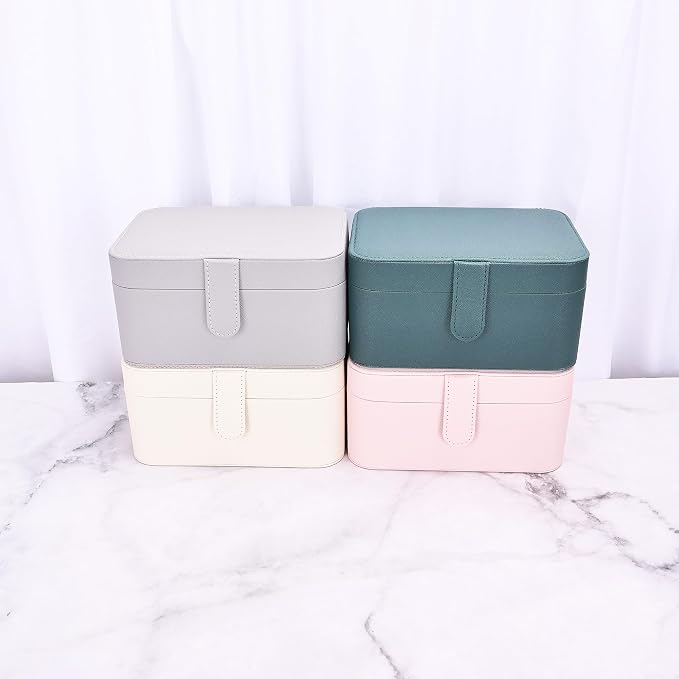 2 Layer Portable Jewelry Box, Large Jewelry Travel Case - Image 8