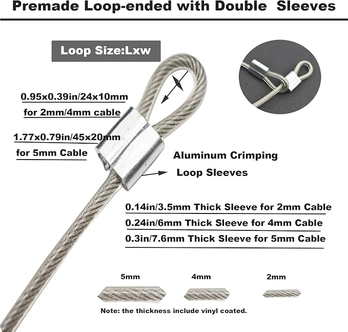 5 Pcs 5mm Wire 24 inch Vinyl Coated Stainless Steel Cable - Image 4