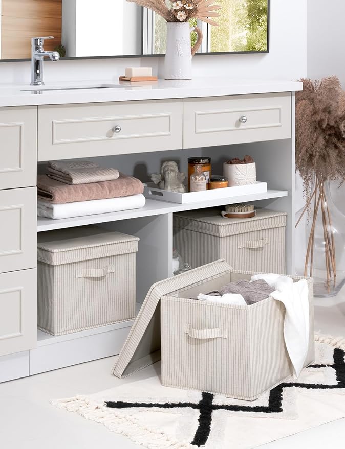 StorageWorks Storage Bins with Lids, Decorative Storage Boxes with Lid and - Image 7