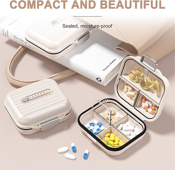 Travel Pill Organizer Box with Medicine Labels, Daily Medication Organizer - Image 5