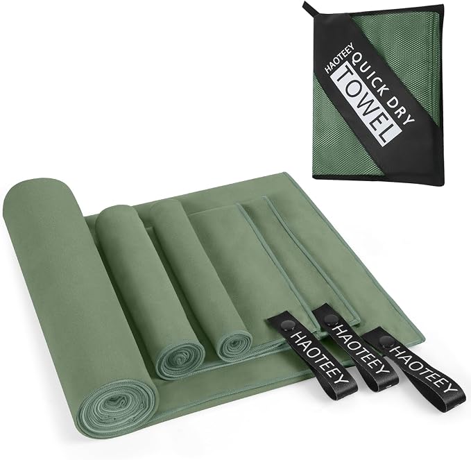 Quick Dry Travel Towel, 3 Sizes 1 Pack Camping Microfiber Towel, Lightweight by Unknown