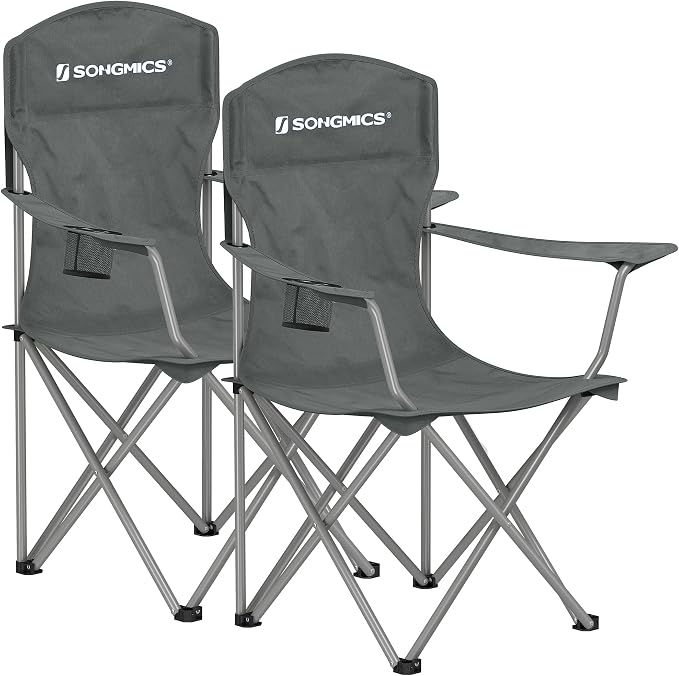 SONGMICS 2 Pack Folding Camping Chairs, Load 330 lb, Cup Holder and High by SONGMICSbySONGMICSHOME