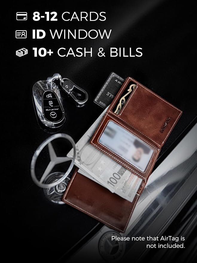 LORZOR Wallet for Men with Metal Card Holder, Pop Up Wallet, Finest Full Grain - Image 5