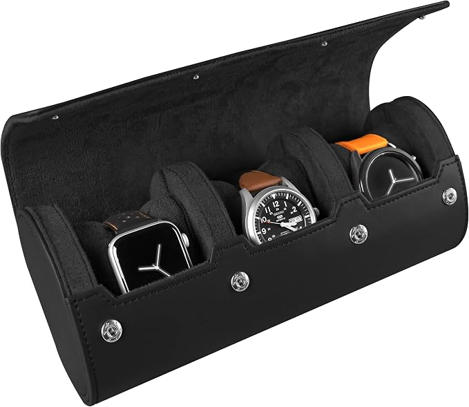 Barton Leather Watch Roll for 3 Watches | Convenient Organizer Case for Travel - Image 2