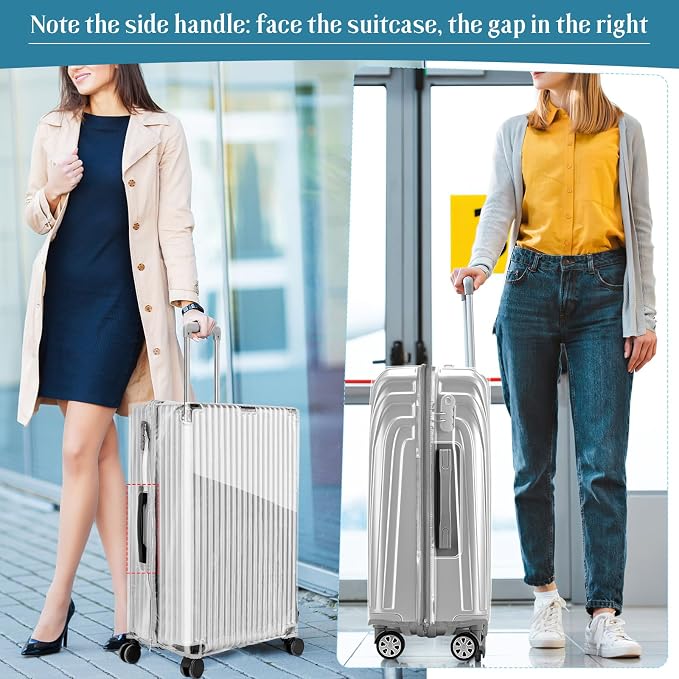 Yotako Upgraded Zippered Clear PVC Suitcase Cover, 20 Inch Luggage Covers - Image 9