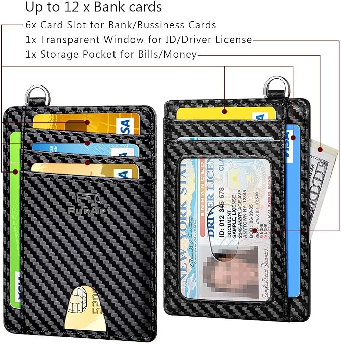 FurArt Slim Minimalist Wallet, Front Pocket Wallets, RFID Blocking, Credit Card - Image 6