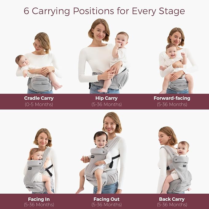 Momcozy Baby Carrier with Hip Seat, 2-in-1 Forward-Facing Carry - Image 3