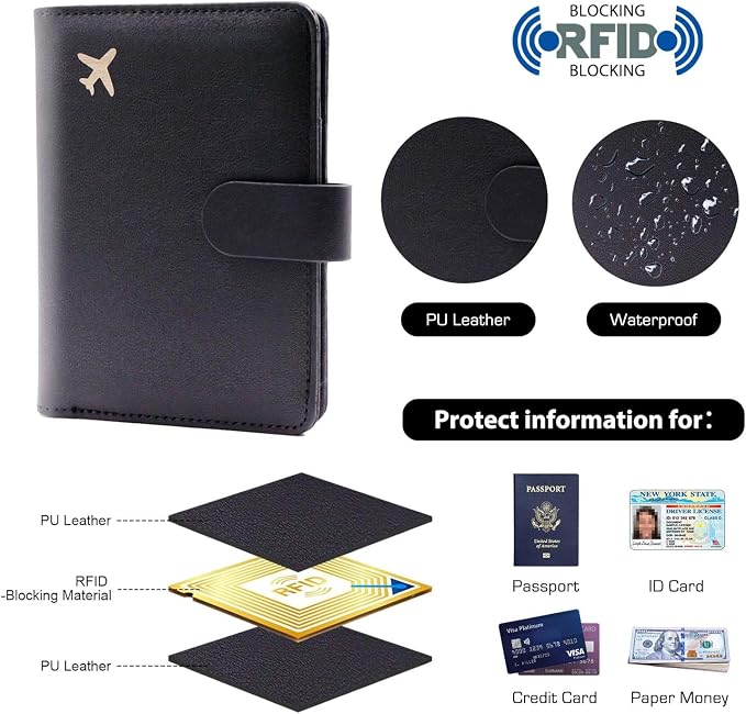 Melsbrinna Premium Leather Passport Holder Covers Case, Waterproof Rfid - Image 4