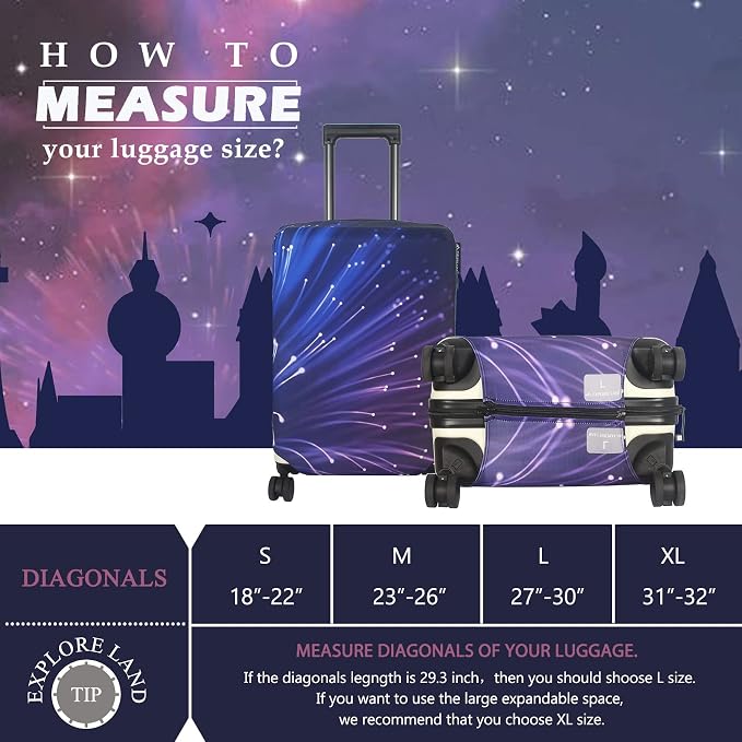 Explore Land Travel Luggage Cover Suitcase Protector Fits 31-32 Inch Case - Image 5