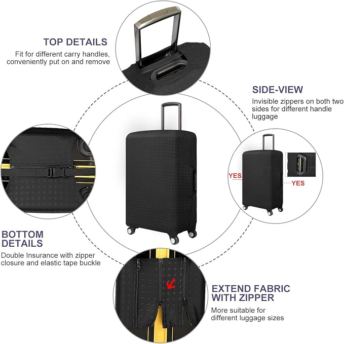 7-Mi Travel Luggage Protector Suitcase Cover 22"-24" Suitcase Dust Cover Size M - Image 2