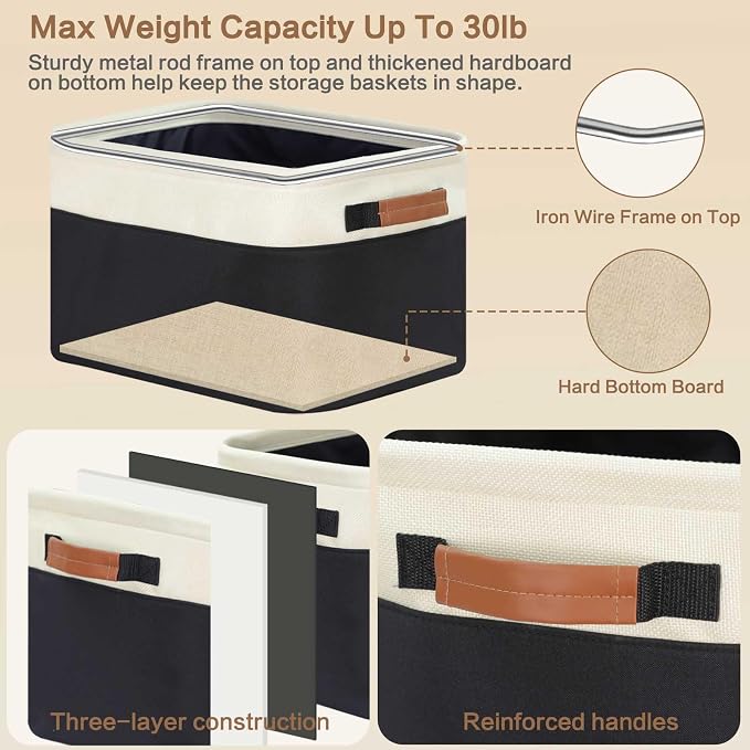 GhvyenntteS Large Fabric Storage Bins - Image 2