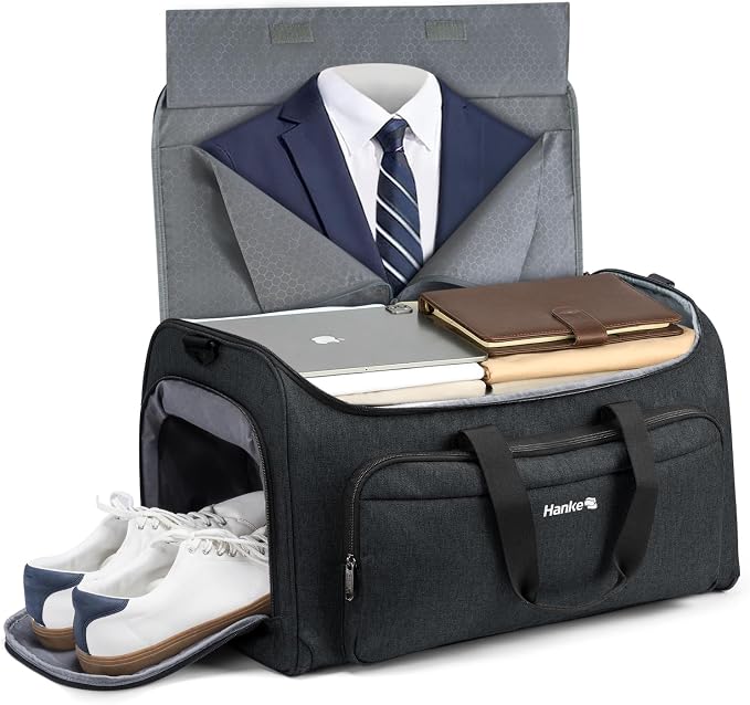 Hanke Carry on Garment Bags for Travel, Convertible Duffle Bag Luggage Bag by Hanke