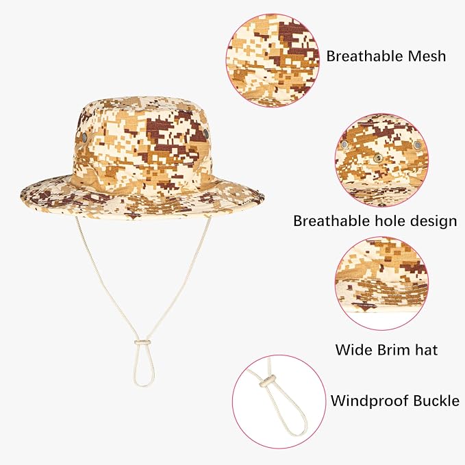 Sun Hats for Men Women Boonie Hat Foldable Fishing Hat UPF 50+ Bucket Hat for - Image 3