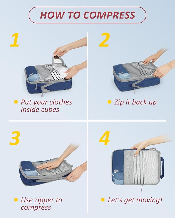 BAGSMART 6 Set Compression Packing Cubes - Image 6