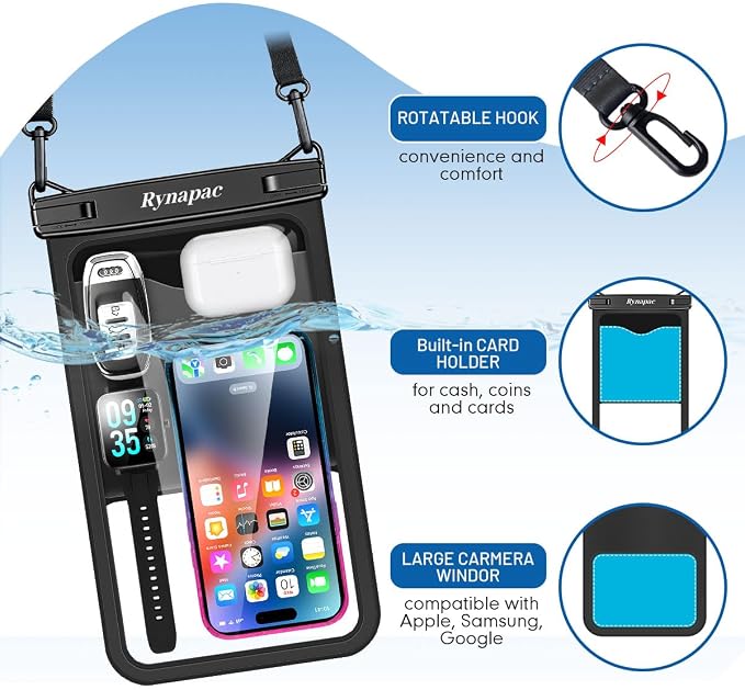 2 Pack Waterproof Phone Pouch - 10in Waterproof Phone Case - Image 8